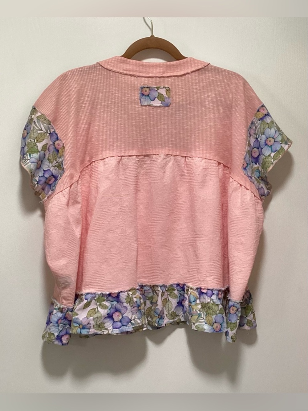 POL Pink Floral Button-Front Cottage Blouse - Picture 2 of 2